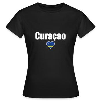 Curaçao Flag - Women's T-Shirt - black - Front - AI Model Female 172 dark (172cm)