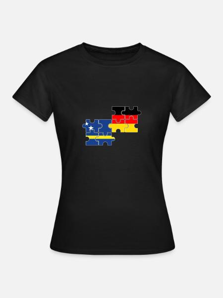 Curaçao Deutschland Flagge - Frauen T-Shirt - Schwarz