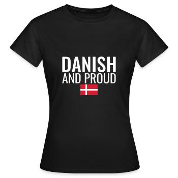 Danois Et Fier Danemark Drapeau Danois Danois - T-shirt Femme - noir - Devant - AI Model Female 172 dark (172cm)