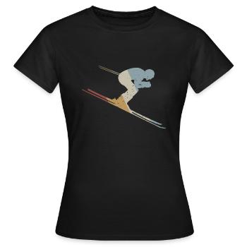 Skiing Retro Style Vintage - Women's T-Shirt - black - Front - AI Model Female 172 dark (172cm)