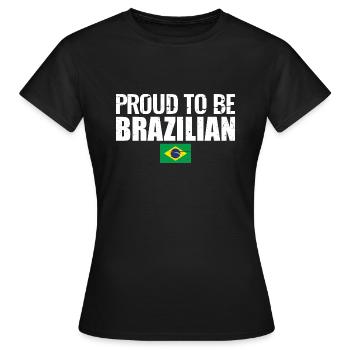 Fier d’être brésilien Brésilien Brésil - T-shirt Femme - noir - Devant - AI Model Female 172 dark (172cm)