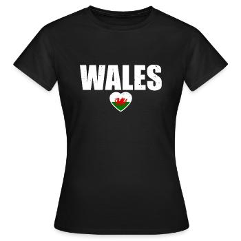 Wales Walisische Flagge Waliser - Frauen T-Shirt - Schwarz - Vorne - AI Model Female 172 dark (172cm)