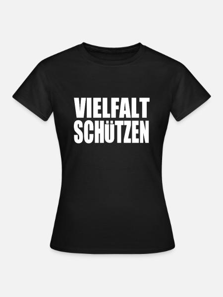 vielfalt schützen - Frauen T-Shirt - Schwarz