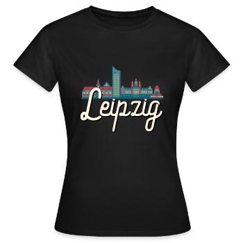 Leipzig - T-shirt Femme - noir - Devant - AI Model Female 172 dark (172cm)