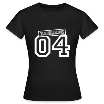 banlieue 04 - T-shirt Femme - noir - Devant - AI Model Female 172 dark (172cm)