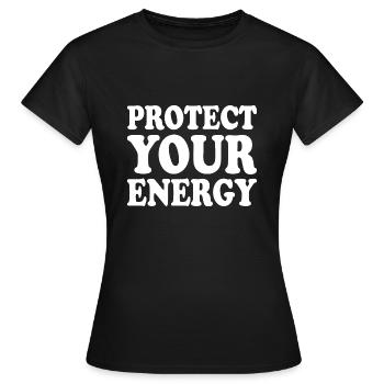 Protect your energy - T-shirt Femme - noir - Devant - AI Model Female 172 dark (172cm)