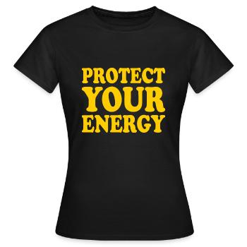 Protect your energy - T-shirt Femme - noir - Devant - AI Model Female 172 dark (172cm)