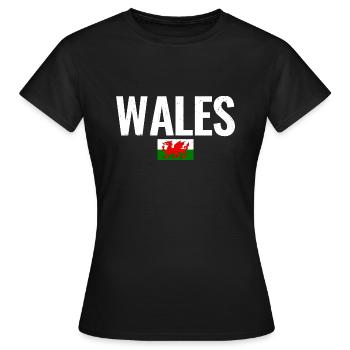 Wales Walisische Flagge Waliser - Frauen T-Shirt - Schwarz - Vorne - AI Model Female 172 dark (172cm)