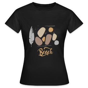 Beach - Frauen T-Shirt - Schwarz - Vorne - AI Model Female 172 dark (172cm)