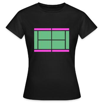 Tennis Balle de match Court de tennis Netball Court de tennis - T-shirt Femme - noir - Devant - AI Model Female 172 dark (172cm)