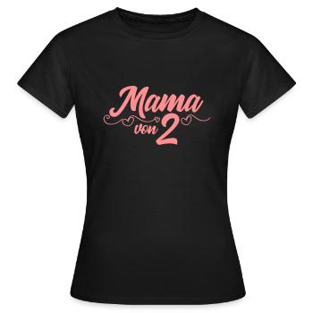 Mama von Zwei - Zwillingsmama - Frauen T-Shirt - Schwarz - Vorne - AI Model Female 172 dark (172cm)