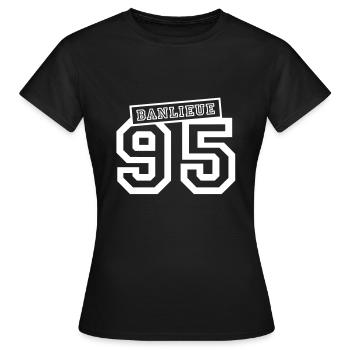 banlieue 95 - T-shirt Femme - noir - Devant - AI Model Female 172 dark (172cm)