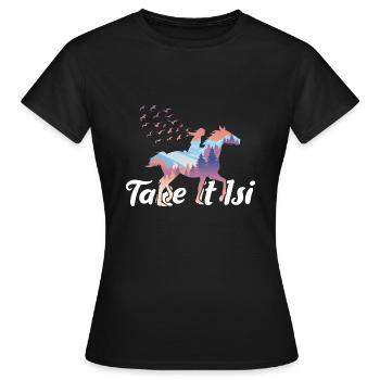 prenez le dicton islandais isi - T-shirt Femme - noir - Devant - AI Model Female 172 dark (172cm)