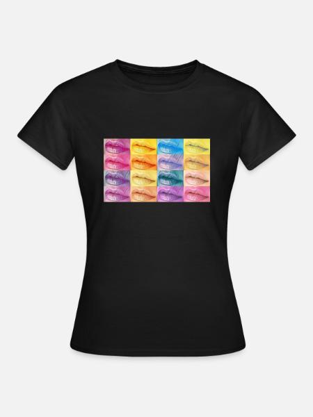 Lips 16er - Frauen T-Shirt - Schwarz