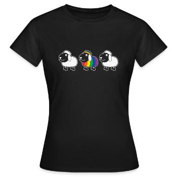 Arc en ciel être différent arc en ciel drapeau gay - T-shirt Femme - noir - Devant - AI Model Female 172 dark (172cm)