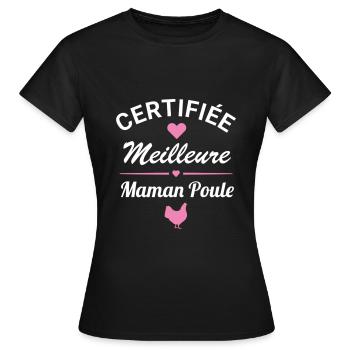 maman poule cadeau fête des mères humour maman - T-shirt Femme - noir - Devant - AI Model Female 172 dark (172cm)