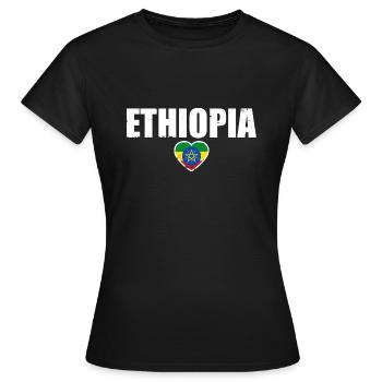 Ethiopia Ethiopia Ethiopian Flag Ethiopian - Women's T-Shirt - black - Front - AI Model Female 172 dark (172cm)