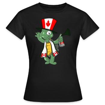Tortue fan du Canada - T-shirt Femme - noir - Devant - AI Model Female 172 dark (172cm)