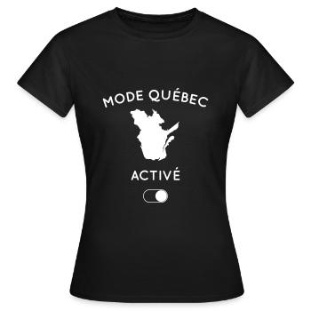 Mode Québec activé - T-shirt Femme - noir - Devant - AI Model Female 172 dark (172cm)