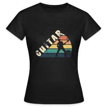 Je joue de la guitare - T-shirt Femme - noir - Devant - AI Model Female 172 dark (172cm)