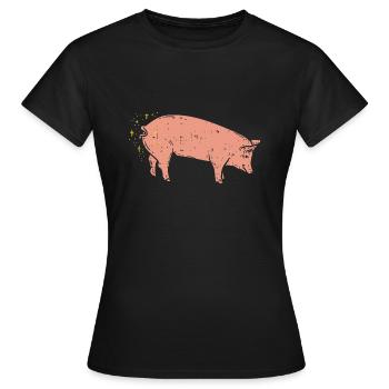 porc - T-shirt Femme - noir - Devant - AI Model Female 172 dark (172cm)