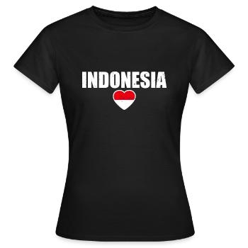 Indonesien Indonesische Flagge Indonesier - Frauen T-Shirt - Schwarz - Vorne - AI Model Female 172 dark (172cm)