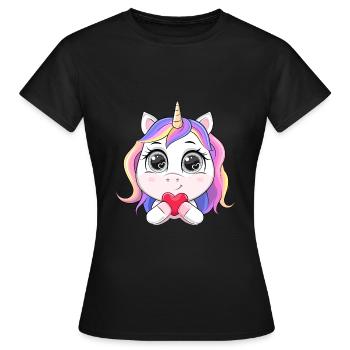 T-shirt: Miss Unicorn - Women's T-Shirt - black - Front - AI Model Female 172 dark (172cm)
