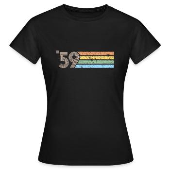 Vintage né en 1959 Gif rétro 60e anniversaire - T-shirt Femme - noir - Devant - AI Model Female 172 dark (172cm)