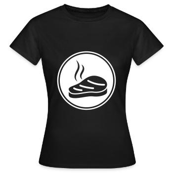 Steak Grill - T-shirt Femme - noir - Devant - AI Model Female 172 dark (172cm)