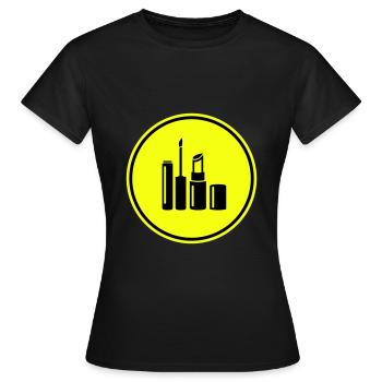 Make Up Kosmetik Icon - Frauen T-Shirt - Schwarz - Vorne - AI Model Female 172 dark (172cm)