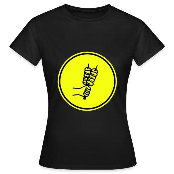 Spieß grill Icon - Frauen T-Shirt - Schwarz - Vorne - AI Model Female 172 dark (172cm)