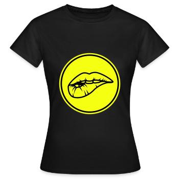Lippen - Frauen T-Shirt - Schwarz - Vorne - AI Model Female 172 dark (172cm)
