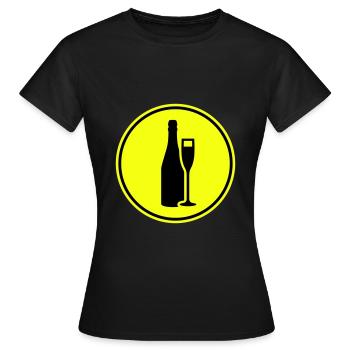 Rotwein Symbol - Frauen T-Shirt - Schwarz - Vorne - AI Model Female 172 dark (172cm)