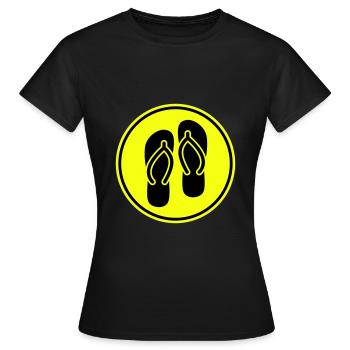 Icône Tongs - T-shirt Femme - noir - Devant - AI Model Female 172 dark (172cm)