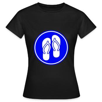 Icône Tongs - T-shirt Femme - noir - Devant - AI Model Female 172 dark (172cm)