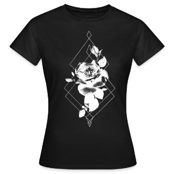 tattoorosewhite - Women's T-Shirt - black - Front - AI Model Female 172 dark (172cm)