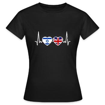 Israël Drapeau britannique Israélien Britannique - T-shirt Femme - noir - Devant - AI Model Female 172 dark (172cm)