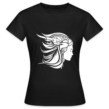 Wikinger Frau Viking Kriegerin - Frauen T-Shirt - Schwarz - Vorne - AI Model Female 172 dark (172cm)