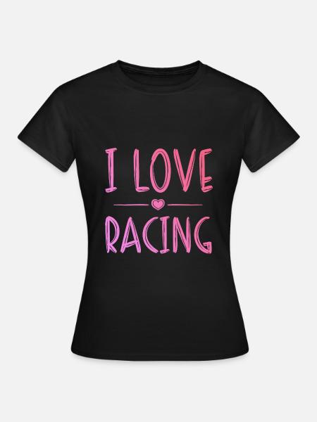Ich liebe Rennen - Frauen T-Shirt - Schwarz