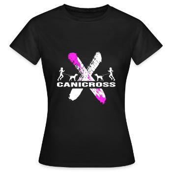 Canicross dogrun canicross-girl running with dog - Women's T-Shirt - black - Front - AI Model Female 172 dark (172cm)