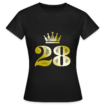 28 Chiffre Couronne Or - T-shirt Femme - noir - Devant - AI Model Female 172 dark (172cm)