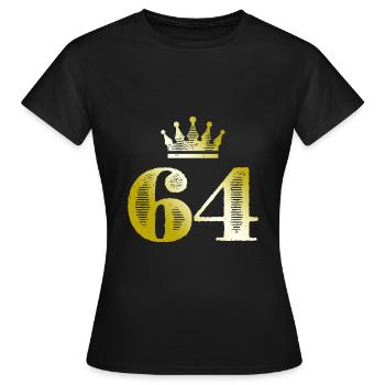 64 Chiffre Couronne Or - T-shirt Femme - noir - Devant - AI Model Female 172 dark (172cm)