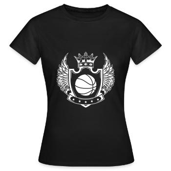 basketball crest - Women's T-Shirt - black - Front - AI Model Female 172 dark (172cm)