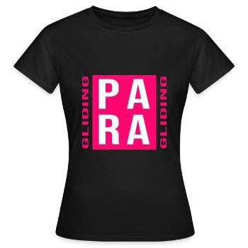 paragliding glide long gleitschirm thermik-glide - Frauen T-Shirt - Schwarz - Vorne - AI Model Female 172 dark (172cm)