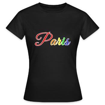 Stylized and colorful Paris - Women's T-Shirt - black - Front - AI Model Female 172 dark (172cm)