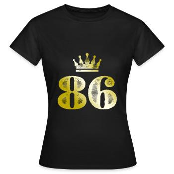 86 Numéro Couronne Or - T-shirt Femme - noir - Devant - AI Model Female 172 dark (172cm)
