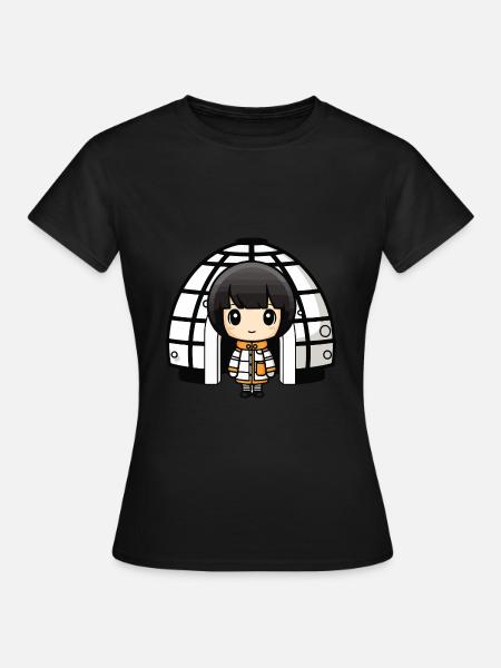 Winter Eskimo Iglu Comic - Frauen T-Shirt - Schwarz