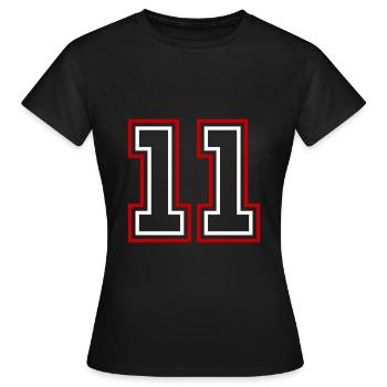 11 Number number - Women's T-Shirt - black - Front - AI Model Female 172 dark (172cm)