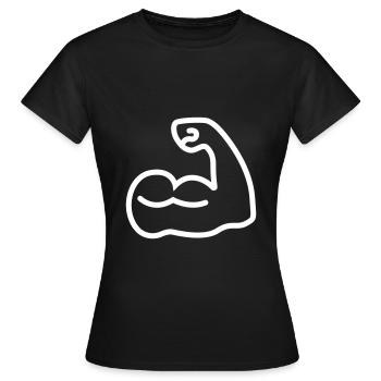 Icône d’haltère musculaire - T-shirt Femme - noir - Devant - AI Model Female 172 dark (172cm)