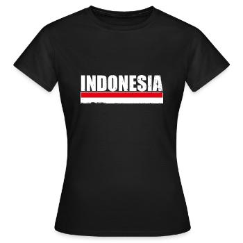 Indonesien Indonesische Flagge Indonesier - Frauen T-Shirt - Schwarz - Vorne - AI Model Female 172 dark (172cm)